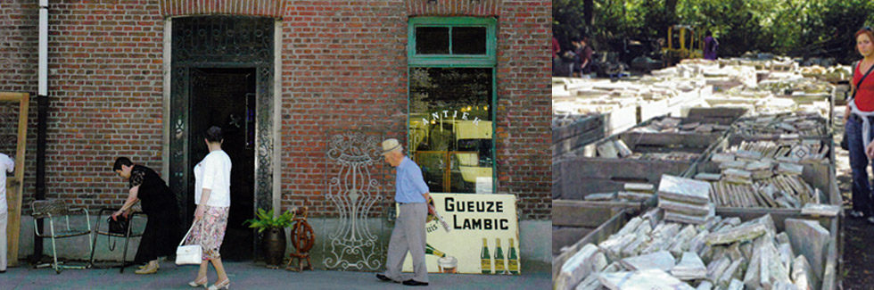 Antique buildingmaterials and handmade furniture